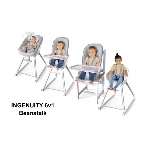 6 V 1 INGENUITY Beanstalk ™ Detská stolička jedálenská Ray ™ 0m+, do 23kg